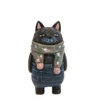 ราคา FELLICA สไตล์เรียบง่าย เครื่องประดับไม้แกะสลักรูปแมว น่ารักน่ารักๆ เล็กๆน้อยๆ รูปปั้นแมวการ์ตูนทาสี หัตถกรรมหัตถกรรมหัตถกรรม ไม้แข็งสีทึบ แกะสลักตกแต่งรูปแมวด้วยมือ บ้านในบ้าน (22256080445)