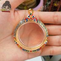 ราคา จัดส่งภายใน1วัน กรอบพระใส่เหรียญกลม กรอบพระชุบทองลงยา จิ๊กโก๋ใหญ่หลวงพ่อเงิน มีห่วงและยางรองแถมให้พร้อมใส่ (21445609305)