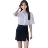 ราคา เสื้อนักศึกษาทรงบอย ทรงบอยแบบมีไม่มีกระเป๋า สำหรับสาวพลัสไซต์ ลุคคลาสสิค (22245227866)