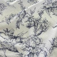 ราคา ชุดเดรสหน้าร้อนผ้าชิฟฟ่อนวินเทจสำหรับผู้หญิงผ้าชีฟองพิมพ์ลายดอกไม้สีฟ้าวัสดุ DIY (21736296439)