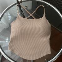 ราคา keu d พร้อมส่ง เสื้อสายเดี่ยว งานครอป สาวไขว้หลัง ผ้าเรย่อน สีพื้น (21419300683)