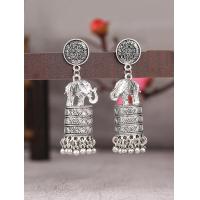 ราคา Broncos Kolczyki ต่างหู Jhumka คลาสสิกแนวพื้นเมืองสำหรับผู้หญิงต่างหูระย้าแกะสลักรูปช้างอินเดียเนปาลวินเทจ (21223453602)