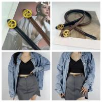 ราคา พร้อมส่ง เข็มขัด สไตล์เรียบง่าย สไตล์เกาหลี แฟชั่นสำหรับผู้หญิง หัวเข็มขัดกลมสีทอง เข็มขัดหนังpu yp96 (21360956735)