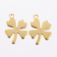 ราคา 10pc 304 Stainless Steel Charms Clover Real 24K Gold Plated 13 5x10x0 8mm Hole 1mm (20615853127)