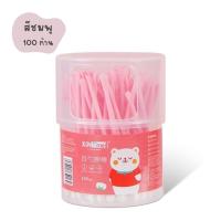 ราคา พร้อมส่ง ไม้ปั่นหู 2หัว สำลีพร้อมที่แคะหู 100 ก้าน สำลีก้าน คอตตอนบัด หัวเล็ก Cotton Bud 2 in 1ที่แคะหู (22271913375)