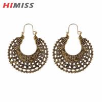 ราคา HIMISS Bohemian Vintage Drop Dangle Earrings Boho Semicircle Earrings National Style Eardrop Earbob Hollow Bronze Jewelry (21894219267)