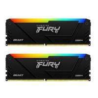 ราคา 32GB 16GBx2 DDR4 3200MHz RAM หน่วยความจำ KINGSTON FURY BEAST DDR4 RGB INTEL XMP BLACK KF432C16BB2AK2 32 (21705937864)