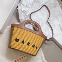 ราคา Marni กระเป๋าสะพายไหล่ กระเป๋าถือ ตะกร้าสาน กระเป๋าถือสไตล์ใหม่ผู้หญิงชายหาด (22182411818)