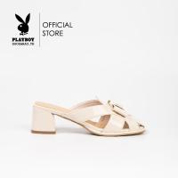 ราคา Playboy รองเท้าส้นสูง ลิขสิทธิ์แท้ รุ่น ST H243C1175 ดีไซน์ส้นสูงแบบสวมหน้าหนังสานไขว้ ติดโลโก้ มี 2 สี สีขาวและสีน้ำตาล (22297228958)