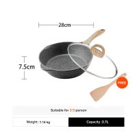 ราคา New Arrival JEETEE Marble Stone Non Stick Deep Frying Wok Chinese Wok pan with Lid 24 28 32CM Die cast Aluminum Wokpan Suitable for All Stoves Induction Compatible (21954181618)