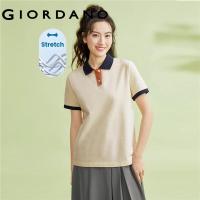 ราคา GIORDANO ผู้หญิง เสื้อโปโล เสื้อโปโลยืดแบบตัดกัน ฤดูร้อน แขนสั้น แฟชั่นเรียบง่าย เสื้อเชิ้ตลำลอง Free Shipping 05314394 (21390472839)
