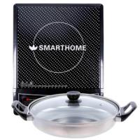 ราคา เตาแม่เหล็กไฟฟ้า แถมฟรีหม้อแสตนเลส 1 ใบ Smart homeรุ่น WPA 2009 กำลัฃงไฟฟ้า 1200 W (7145596420)
