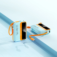 ราคา แบตเตอรี่สำรอง 20000mAh PD 22 5W ชาร์จเร็วอย่างยิ่ง แบตเตอรี่สำรองพร้อมสายชาร์จในตัว แบตเตอรี่สำรองขนาดกะทัดรัดพกพาสะดวก (22073832970)