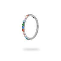 ราคา Titanium Rainbow CZ Slim Clicker Hoop 1 ชิ้น (22051265025)