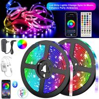 ราคา ไฟสาย LED ไฟแต่งบ้าน ไฟเส้น RGB พร้อมรีโมท บลูธูท led strip เปลี่ยนสีด้วยแอปมือถือได้ ไฟเต้นไปกับเสียงเพลงกชด้วย (21887687301)