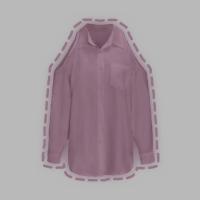 ราคา พร้อมส่ง เสื้อผ้าไหมอิตาลี เสื้อแขนยาวกระดิ่งเว้าไหล่กระดุมหน้า A4221 (22063145024)
