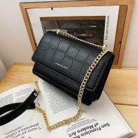 ราคา Poshbag พร้อมส่ง กระเป๋าสะพายไหล่ลายหินสีดำ กระเป๋าสวย สะพายข้าง หนัง (21915234160)