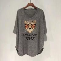 ราคา CODjoxhz895 Oversize Women เสื้อยืดคอกลม แขนสั้น พิมพ์ลาย ทรงหลวม โอเวอร์ไซซ์ พลัสไซซ์ 40 150 กก (19399558072)