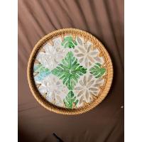 ราคา ถาด หวาย ฝังมุก ลายเปลือกหอย ใส่ขนมปัง เสริฟอาหาร วางชุดชา กาแฟ (21646251411)