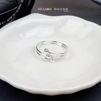 ราคา แหวนเงินแท้ 925 แหวนลวดติดบอลเม็ด แหวนแฟชั่น สไตล์มินิมอล แหวนผู้หญิง แหวนเงินแท้100 Major Silver (4782932361)