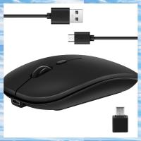 ราคา Wireless Mouse Rechargable2 4G Ultra Silent Optical Mouse with USB and Type C Receiver for Laptop Black (22058117123)
