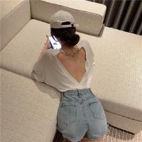 ราคา เสื้อเปิดหลัง เสื้อเว้าหลัง เสื้อแหวกหลัง เสื้อตัวยาว แฟชั่น หลวม เสื้อโชว์หลัง (22395195224)