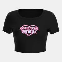 ราคา BRANCHÉ เสื้อเอวลอยแขนสั้นสีดำเสื้อยืดคอกลมแฟชั่นเกาหลีเรียบง่ายเสื้อเอวลอย24060175101 (22282967243)