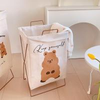 ราคา ตะกร้าเก็บของพับได้ลายหมีน้อยน่ารักแบบอินสตาแกรมสำหรับสาวๆตะกร้าใส่เสื้อผ้าสกปรกพร้อมฝาปิดถังเก็บของเล่นตะกร้าสกปรกใช้ในบ้าน (19834353633)