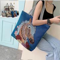 ราคา กระเป๋าสะพายข้างผ้าทอ กระเป๋าถือลายช้าง กระเป๋าแฟชั่นผู้หญิง กระเป๋าถือผู้หญิง พิมพ์ลายสัตว์น่ารักๆ มีลายช้างกับลายม้า จัดส่งในไทย (22139408470)