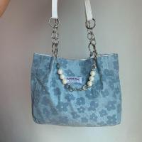 ราคา BG65 กระเป๋าผ้าแคนวาส กระเป๋าสะพายไหล่สายหนัง ทรงโท้ท จุของได้เยอะ (21728431028)