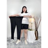 ราคา กางเกงขายาว สีดำ ไซส์ใหญ่ ผ้ายืดเกาหลี กางเกงทำงาน คนอ้วน สาวอวบ K9386 (22073734363)