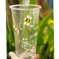 ราคา แก้วพลาสติกPP พิมพ์ลายน่ารัก ขนาด16 22ออนซ์ 50ใบ แถว (22127916349)