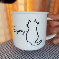ราคา แก้วเซรามิคคุณภาพดี ลายน้องแมว แก้วเซรามิคมินิมอล แก้วมัค แก้วกาแฟ (19807719267)