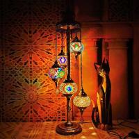 ราคา 5 Heads Floor Lights Mosaic Turkish Handmade Stand Lamps Bedroom Living Room Retro Bedside Lampes (16491486587)