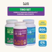 ราคา ส่งฟรี Trio Set โปรตีนพืช 3 กระปุก 3 รส วานิลลา บานาน่า ช็อคโกแลท และ คาราเมล มัคคิอาโต้ โป (22183306197)