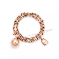 ราคา Tiffany Hardwear Small Wrap Bracelet In 18k Rose White Gold Luxury Brand Design Braceletทิฟฟานี่กำไลข้อมือห่อขนาดเล็กใน 18K ดอกกุหลาบ สีขาวสร้อยข้อมือออกแบบแบรนด์หรูหรา (22262789054)