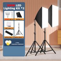 ราคา Photography สตูดิโอถ่ายภาพ ไฟต่อเนื่อง ไฟสตูดิโอ E27 85W LED Lamp Softbox Continuous Lighting with Stand Kits (19114303688)