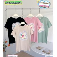 ราคา BAC เสื้อยืดคอกลมแขนสั้น เนื้อผ้าคอตตอน ซูพรีม งานสกรีนดอกไม้ และปักแต่งขอบด้วยผ้าซีทรู อก 38 46 ยาว25 เหมาะกับ ฟรีไซส์ค่ะ (21758021431)