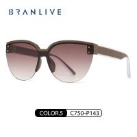 ราคา 426BRANLIVE DC กรอบใหญ่สีดําแว่นตากันแดดผู้หญิง แว่นตากลม (21743838592)