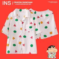 ราคา พร้อมส่ง ชุดนอน ชุดนอนชินจัง เนื้อผ้าคอตตอนใส่สบาย ใส่แล้วผ้าไม่ยับ (21429793558)