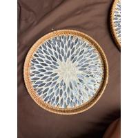 ราคา ถาดฝังมุก สานขอบด้วยต้นหวายแท้ ไซส์ใหญ่ เสริฟอาหาร วางของเบรค ใส่ขนม ชุดน้ำชา กาแฟ (21646293635)