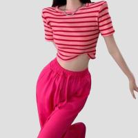ราคา Closet Crush เซ็ตเสื้อครอปกับกางเกงวอร์ม สีชมพู (21856531558)