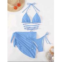 ราคา bikiniพร้อมส่ง ชุดว่ายน้ำ3ชิ้น สีชมพู ลายดอกไม้ ผูกคอ รุ่นใหม่ ชุดไปทะเล 0178 (21987508440)