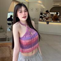 ราคา Aurora fasion thai พร้อมส่ง รูปถ่ายจากงานจริง เสื้อสายเดี่ยว เกาะอก ไหมพรม คล้องคอลาย ผ้ายืด ไล่สีพาสเทล สวยเกร๋ เซ็กซี่สุดๆ M1145 (22169377126)