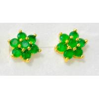 ราคา ต่างหูประดับเพชรสังเคราะห์ลายดอกไม้สีชมพูบานเย็น (22319039312)