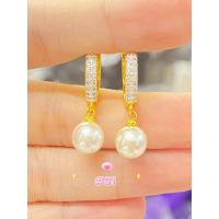 ราคา ต่างหูห่วงทอง ต่างหูทองชุบ (21579496017)
