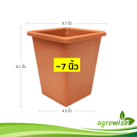 ราคา กระถาง กระถางสี่เหลี่ยม ขนาด 7 นิ้ว ทรงสูง สีดำสีขาว (21748042336)