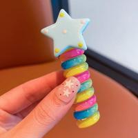 ราคา ยางรัดผมสายโทรศัพท์ยางยืดหลากสีสำหรับเด็กที่รัดผมที่มัดหนังยางเชือกรูปดาวเครื่องประดับผมน่ารักสำหรับ Spiral Rambut (22375318947)