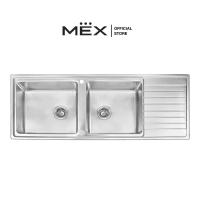 ราคา MEX รุ่น ELB230BM อ่างล้างจาน 2 หลุม 1 ที่พัก ขนาดอ่าง 130 x 50 ซม สเตนเลส สตีล AISI 304 (20888358380)