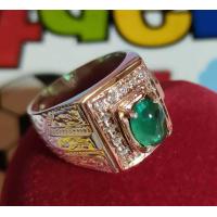 ราคา แหวนเงินแท้ แหวนแต่งงาน พลอยมรกต ล้อมเพชร แหวนเงินแท้ 92 5 สองกษัตริย์ ประดับ พลอยมรกตแท้ PTN 10 (9003274766)